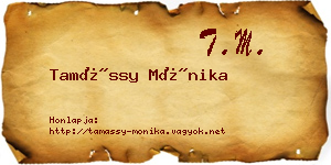 Tamássy Mónika névjegykártya