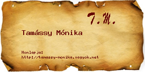 Tamássy Mónika névjegykártya